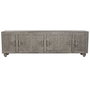 DKD Home Decor Mueble TV Madera Tallada Gris 200x40x61