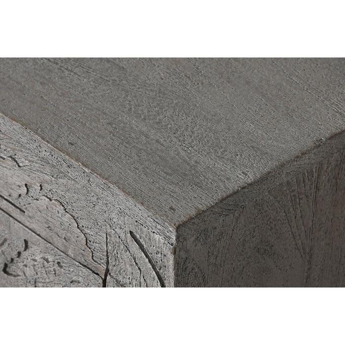 DKD Home Decor Mueble TV Madera Tallada Gris 200x40x61