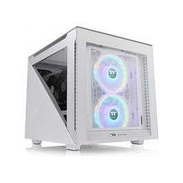 Thermaltake Divider 200 TG Snow - Caja torre ATX blanca, con panel lateral de cristal templado y gestión de cables optimizada