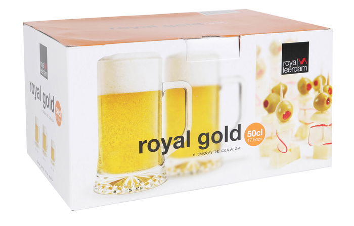 Royal Leerdam Set 6 Jarra Cerveza 50 cl Royal Gold