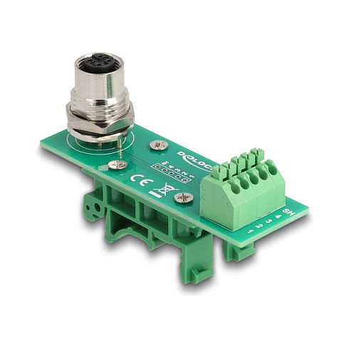 DeLOCK Adaptador de módulo de transferencia M12 4 pines a terminal de 5 pines Verde