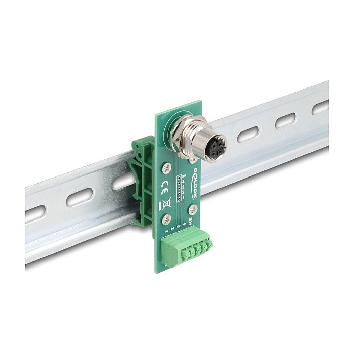DeLOCK Adaptador de módulo de transferencia M12 4 pines a terminal de 5 pines Verde