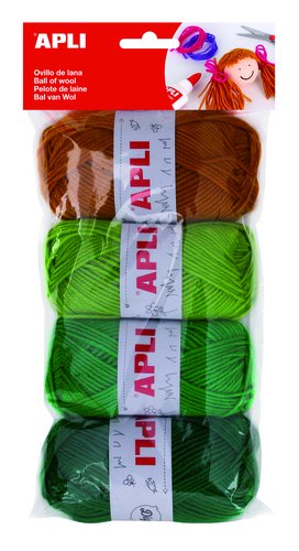 Ovillos De Lana Apli 50 Gr. Tonos Verdes Pack De 4 Ovillos De Lana Apli 50 Gr. Tonos Verdes Pack De 4