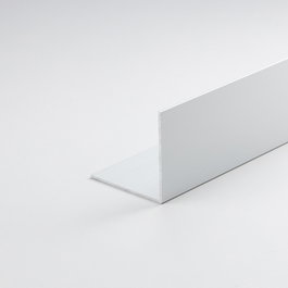 Arcansas Perfil de Ángulo de Aluminio Pintado en Blanco para Bricolaje, 2000 x 20 x 20 mm