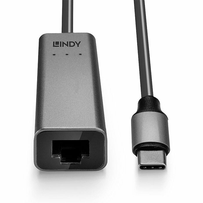Lindy Conversor USB 3.2 Tipo C a Ethernet 2.5G Plata
