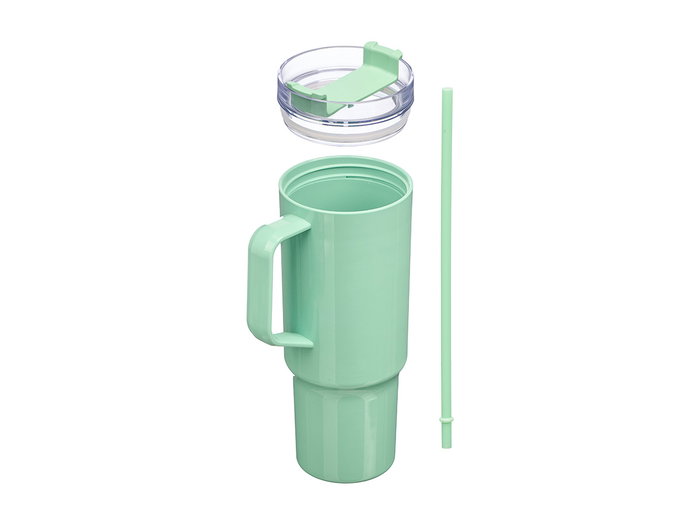 Kinvara Vaso Pajita Asa 1200ml Azul Verde 14x30x10cm (Set de 12)