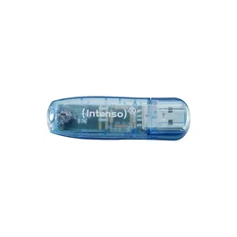 Intenso Rainbow Line - Pendrive USB 2.0 4 GB Azul, Lectura 28 MB/s, Escritura 6.5 MB/s, con Tapa, Compatible con Windows y Mac