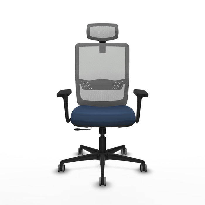 PIQUERAS Y CRESPO Silla de oficina Haches Azul marino y Gris