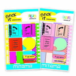 Mitama Stick It Set de Notas Adhesivas con Multitaladro y Formas Surtidas