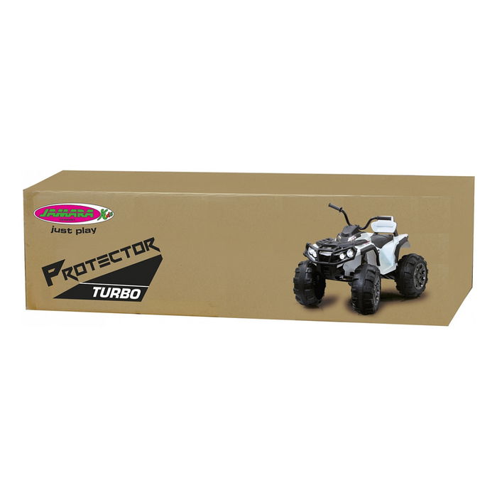 Jamara Quad Protector Ride-on Eléctrico para Niños 12V, Operado Remotamente, 3 a 6 Años, Negro y Blanco - 4 Ruedas Sólidas, Bocina Sonora, Adecuado para Exteriores Jamara Quad Protector Ride-on Eléctrico para Niños 12V, Operado Remotamente, 3 a 6 Años, Negro y Blanco - 4 Ruedas Sólidas, Bocina Sonora, Adecuado para Exteriores