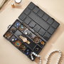 Aberto Design Joyero ORG-2018 Negro para Joyas y Accesorios Organizador con Cierre de Seguridad 26x15x3.5cm