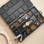 Aberto Design Joyero ORG-2018 Negro para Joyas y Accesorios Organizador con Cierre de Seguridad 26x15x3.5cm