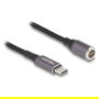 Delock Cable de Carga USB-C a Conector Magnético de 8 Pines para Portátil, 15 cm, 60 W, Negro