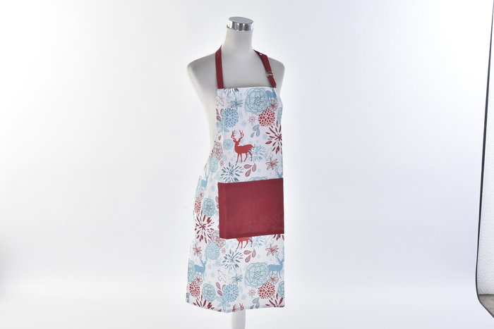 DKD Home Decor Delantal Navidad Moderna Azul Celeste Rojo 0.2 x 80 x 60 cm Algodón Polyester Set de 2 (4 Unidades)