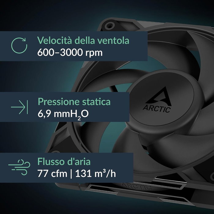 Arctic P12 Pro Reverse 12cm Negro