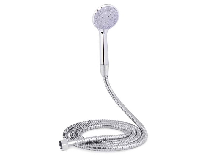 Berilo Teléfono de Ducha con Manguera de 2 m, Base Gris, Metal, 3 Niveles, Dimensiones 14x24.5x4.5 cm (Set de 12)