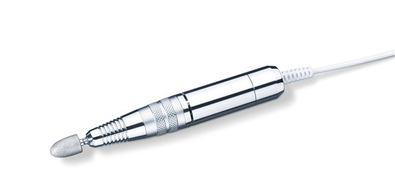 Beurer MP-100 Set Manicura y Pedicura Profesional 20.000 rpm Regulador Continuo Velocidad Derecha Izquierda Zafiro Papel Lija