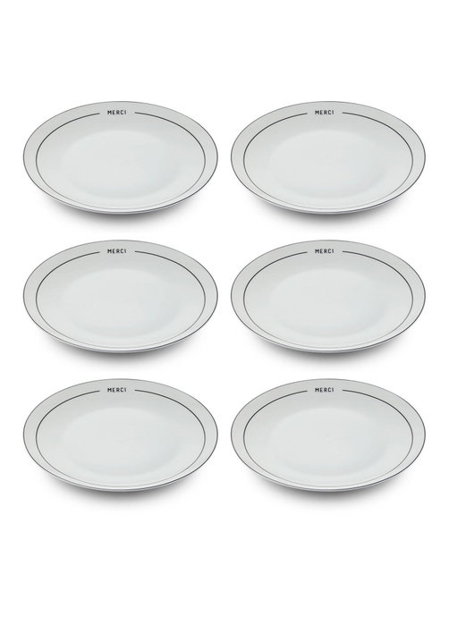 Hermia DNR0075 Juego de 6 Platos de Postre de Porcelana 20x20 cm