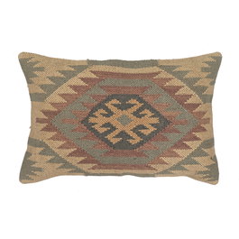 DKD Home Decor Cojín Lana y Yute Kilim 40x60 cm