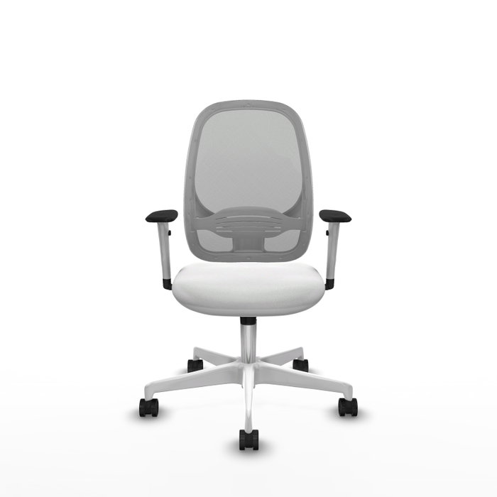 PIQUERAS Y CRESPO Silla de oficina Cilanco con mecanismo Sincro, Blanco y Gris