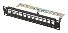 LANBERG Panel de Conexiones 12 Puertos 1U 10" FTP para Módulos Keystone Negro v2