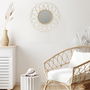 Home Deco Factory Espejo Ratán Forma Rosetón Diámetro 56 cm Natural