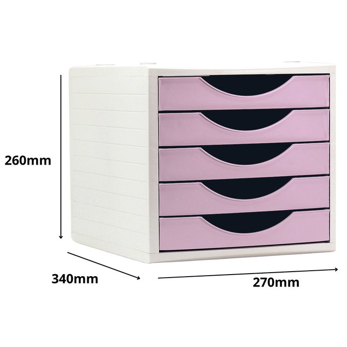Archivo 2000 Módulo Organizador Ecogreen Archivotec 5 Cajones Rosa Pastel