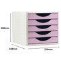 Archivo 2000 Módulo Organizador Ecogreen Archivotec 5 Cajones Rosa Pastel