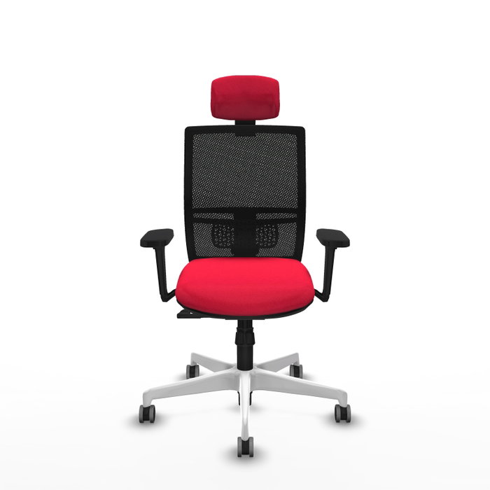 PIQUERAS Y CRESPO Silla de oficina Yunquera con mecanismo Sincro, Rojo y Negro