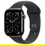 Apple Watch S11 Titan Schiefer Cellular 46mm Reloj Inteligente con Correa Deportiva Negra M/L