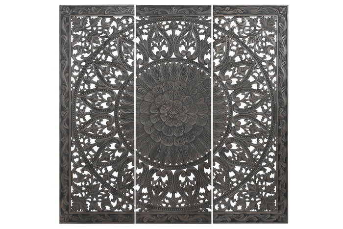 DKD Home Decor Cabecero Cama Indio Gris Oscuro Mandala MDF 180 x 180 x 3.5 cm Set de 3 DKD Home Decor Cabecero Cama Indio Gris Oscuro Mandala MDF 180 x 180 x 3.5 cm Set de 3