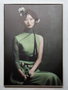DKD Home Decor Cuadro Lienzo Geisha Enmarcado Verde