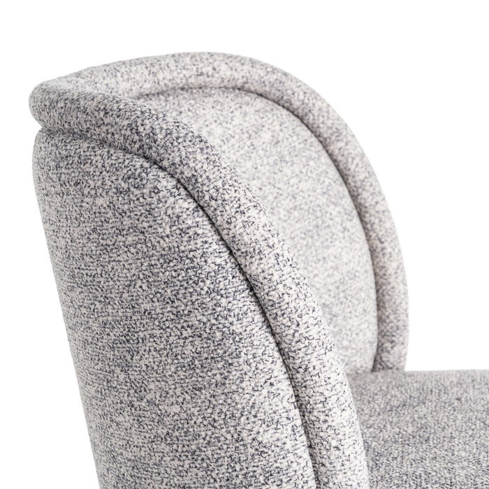 Silla Jaspeado Gris-Blanco Tejido-Metal 56 X 56 X 78 cm (Set de 2)