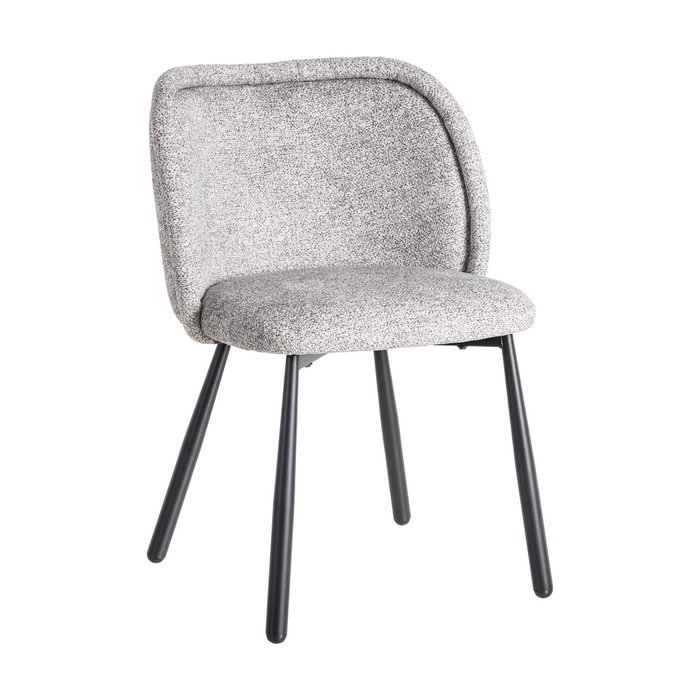 Silla Jaspeado Gris-Blanco Tejido-Metal 56 X 56 X 78 cm (Set de 2)