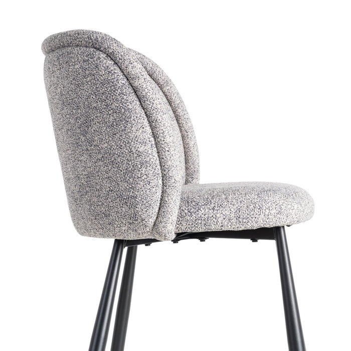 Silla Jaspeado Gris-Blanco Tejido-Metal 56 X 56 X 78 cm (Set de 2)