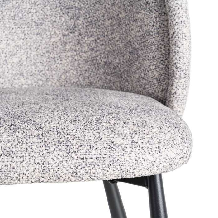 Silla Jaspeado Gris-Blanco Tejido-Metal 56 X 56 X 78 cm (Set de 2)