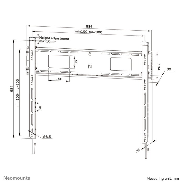 Neomounts WL30-750BL18 Soporte de Pared Fijo para Pantallas de 43-98 Pulgadas Neomounts WL30-750BL18 Soporte de Pared Fijo para Pantallas de 43-98 Pulgadas