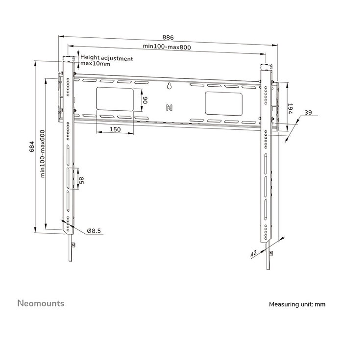 Neomounts WL30-750BL18 Soporte de Pared Fijo para Pantallas de 43-98 Pulgadas Neomounts WL30-750BL18 Soporte de Pared Fijo para Pantallas de 43-98 Pulgadas