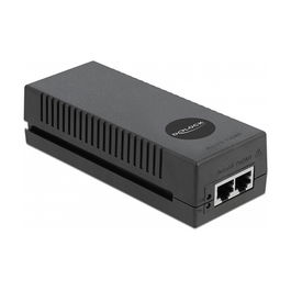 Delock Inyector PoE+ 802.3at 30W para 10 Gigabit Ethernet, Fuente de Alimentación Interior para Cámaras de Seguridad, 100-240V AC, Negro