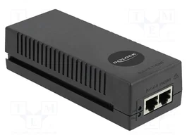 DeLOCK Inyector PoE 10 Gigabit 802.3at 30 W Negro