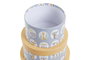 DKD Home Decor Set de 10 Cajas de Almacenaje Redondas Azul