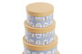 DKD Home Decor Set de 10 Cajas de Almacenaje Redondas Azul