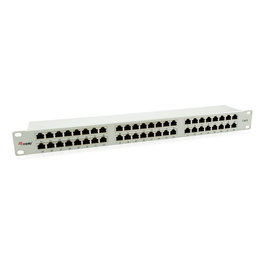 EQUIP Patch Panel 48 Puertos RJ45 Cat6 1U 19" FTP ISO/IEC Gris 326349 para Gigabit Ethernet 1000 Mbps Rack