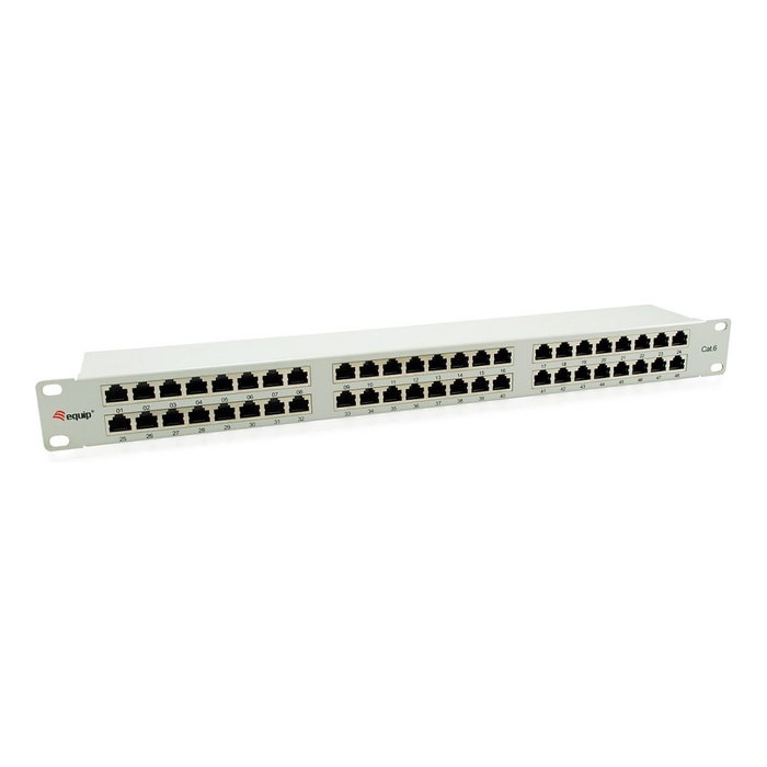 EQUIP Patch Panel 48 Puertos RJ45 Cat6 1U 19" FTP ISO/IEC Gris 326349 para Gigabit Ethernet 1000 Mbps Rack EQUIP Patch Panel 48 Puertos RJ45 Cat6 1U 19" FTP ISO/IEC Gris 326349 para Gigabit Ethernet 1000 Mbps Rack