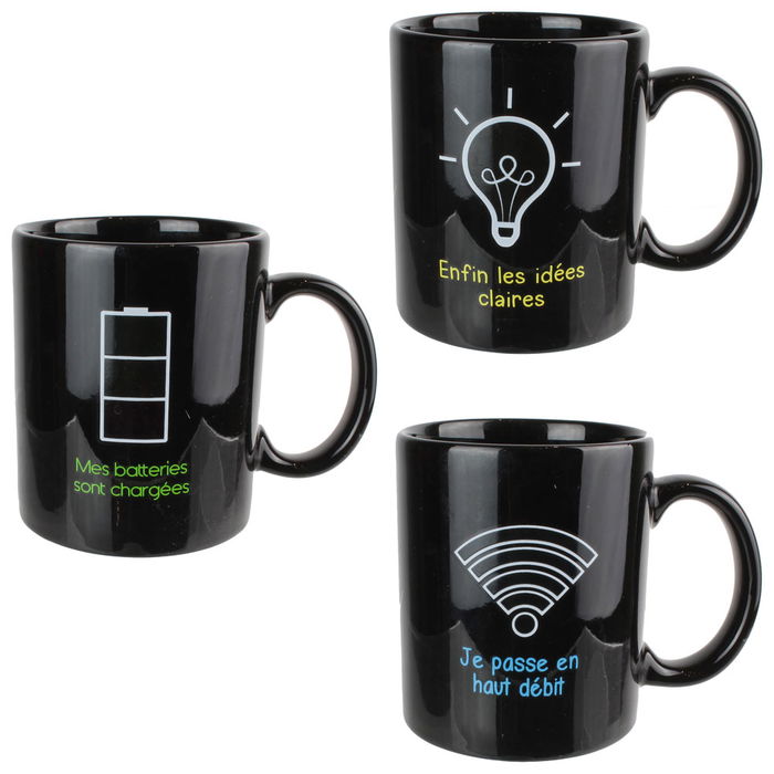 The Concept Factory Mug Cambio Color Con Calor Wifi, Bombilla, Pila
