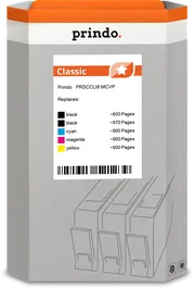 Prindo Multipack Classic Negro, Cian, Magenta y Amarillo PRSCCLI8 MCVP