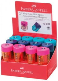 FABER-CASTELL Sacapuntas Auto Grip Mini Surtidos EXP 24