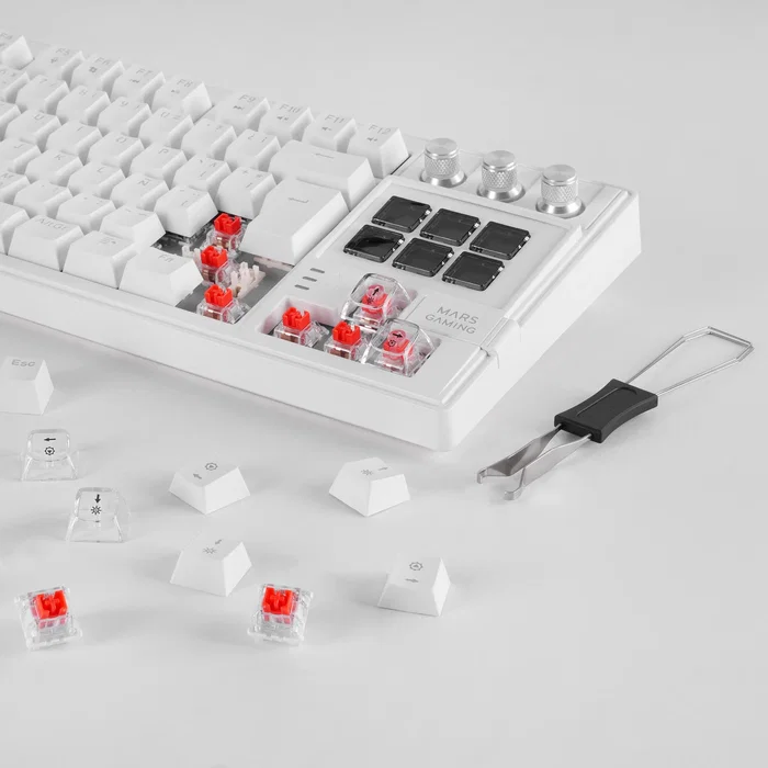 Mars Gaming MK-MASTER Teclado Mecánico TKL con SmartDeck y Switches Rojo Blanco Mars Gaming MK-MASTER Teclado Mecánico TKL con SmartDeck y Switches Rojo Blanco