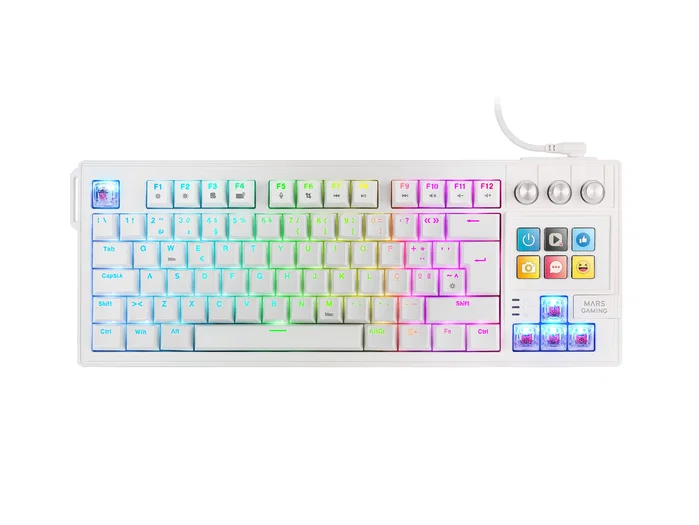 Mars Gaming MK-MASTER Teclado Mecánico TKL con SmartDeck y Switches Rojo Blanco Mars Gaming MK-MASTER Teclado Mecánico TKL con SmartDeck y Switches Rojo Blanco