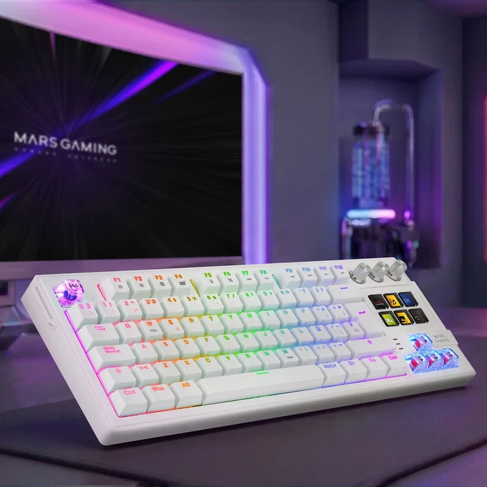 Mars Gaming MK-MASTER Teclado Mecánico TKL con SmartDeck y Switches Rojo Blanco Mars Gaming MK-MASTER Teclado Mecánico TKL con SmartDeck y Switches Rojo Blanco